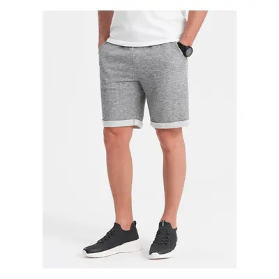 Ombre Men's LOOSE FIT melange fabric shorts - gray