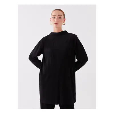 LC Waikiki High Collar Plain Long Sleeve Oversize Women's Tunic