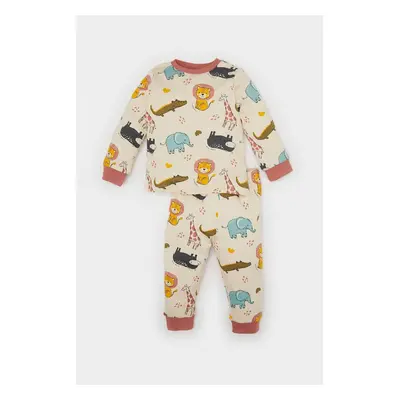 DEFACTO Baby Boy Safari Printed Long Sleeve 2-Piece Pajama Set