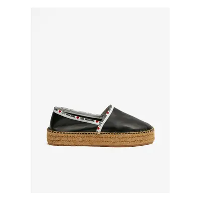 Černé dámské kožené espadrilky Love Moschino - Dámské