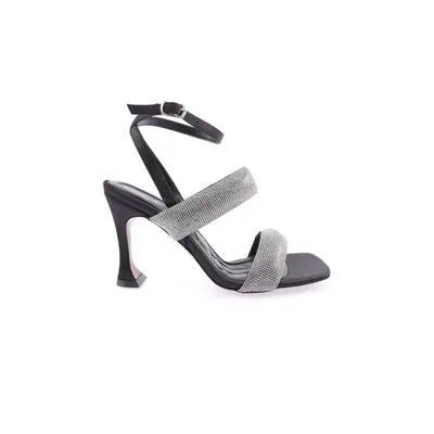 DGN 8033-23Y Women's Silver Stone Band Strap On Ankle Heels