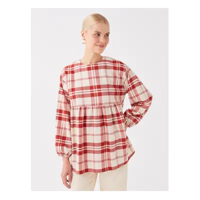 LC Waikiki Crew Neck Plaid Long Sleeve Women's Tunic