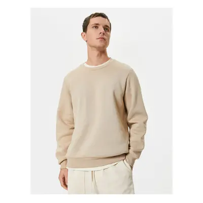 Koton Crew Neck Sweatshirt Basic Long Sleeve Raised