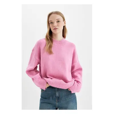 DEFACTO Oversize Wide Pattern Half Turtleneck Knitwear Sweater