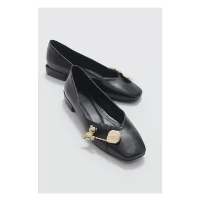 Dámské boty LuviShoes Opal Black Buckle Flat