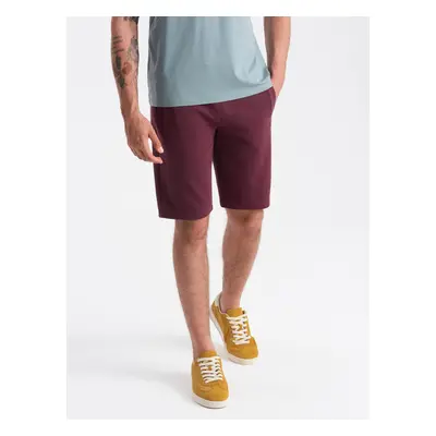 Ombre BASIC men's cotton sweat shorts - maroon