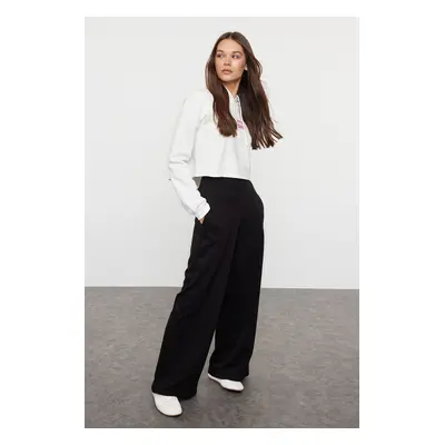 Trendyol Black Slim Extra High Waist Wide Leg/Wide Cut Trousers