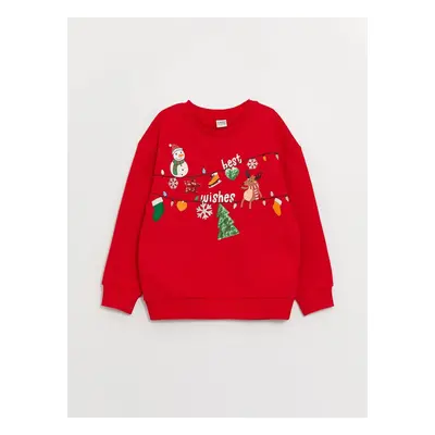 LC Waikiki Crew Neck Christmas Themed Long Sleeve Girl's Sweatshirt