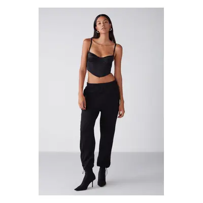 GRIMELANGE Dasha Women's Elasticated Relaxed Fit Black Sweatpants