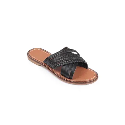 Capone Outfitters Capone Genuine Leather Black Women's Bodrum Slippers