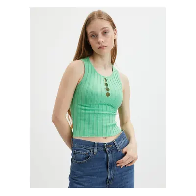 Světle zelené crop top tílko Noisy May Frey - Dámské