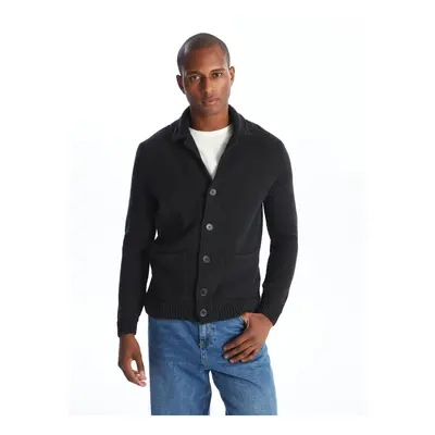 LC Waikiki Standard Mold Jacket Collar Men's Knitwear Cardigan