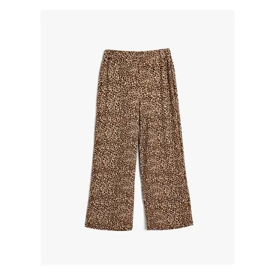 Koton Trousers Leopard Pattern Elastic Waist