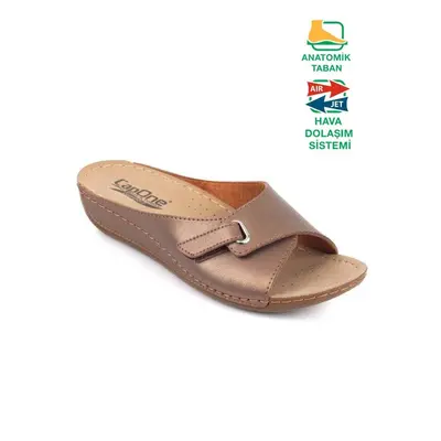 Capone Outfitters Capone Z0397 Copper Women's Comfort Anatomic Slippers