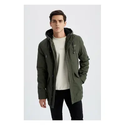 DEFACTO Slim Fit Hooded Plush Lining Parka