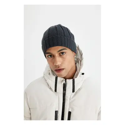 DEFACTO Men's Basic Plain Knitted Ribbed Beret