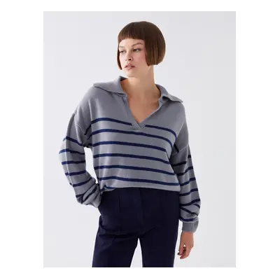 LC Waikiki Polo Neck Striped Long Sleeve Women's Knitwear Sweater