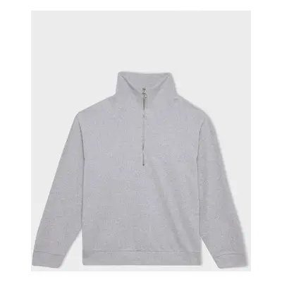 DEFACTO Regular Fit Half Zipper Stand Collar Basic Plain Sweatshirt