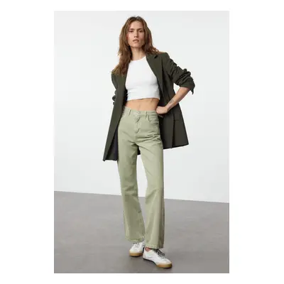 Trendyol Khaki High Waist Wide Leg Jeans