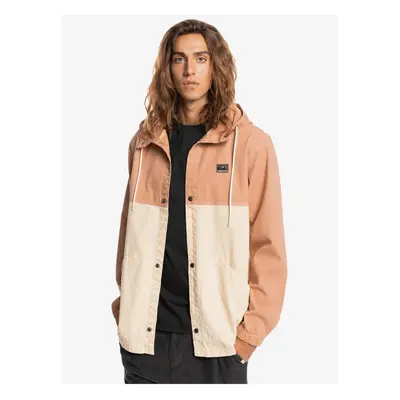 Krémovo-oranžová pánská lehká džínová bunda Quiksilver Natural Dyed - Pánské