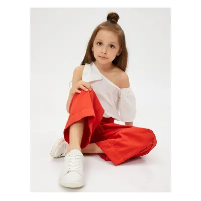 Koton Blouse One Shoulder Bow Detailed Cotton