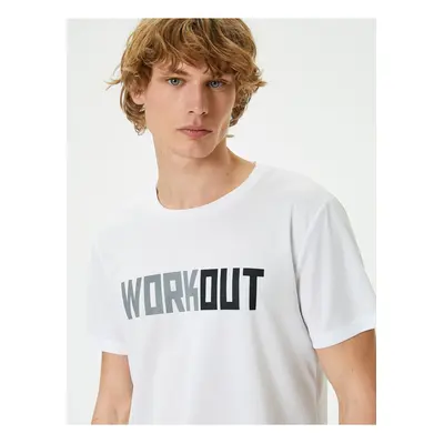 Koton Sports T-Shirt Slogan Printed Crew Neck Short Sleeve