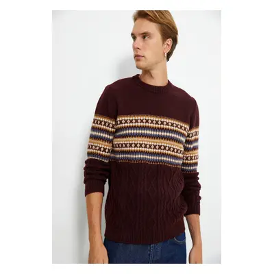 Koton Men's Claret Red Sweater