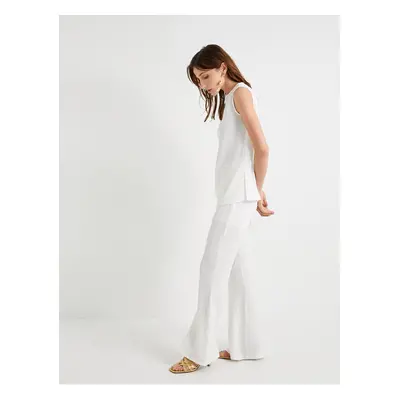 Koton Flared Trousers Textured High Waist