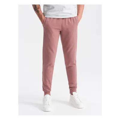 Ombre Men's BASIC cotton jogger sweatpants - dark pink