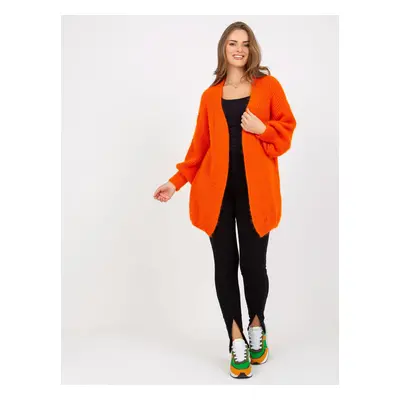 Oranžový chlupatý oversized cardigan OCH BELLA