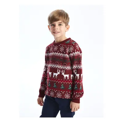 LC Waikiki Lcw Crew Neck Christmas Themed Long Sleeve Boy's Knitwear Sweater