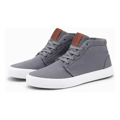 Ombre Men's high-top cotton canvas sneakers shoes - gray