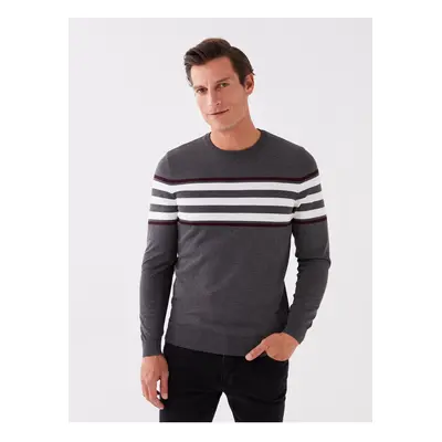 LC Waikiki Crew Neck Long Sleeve Striped Men's Knitwear Sweater