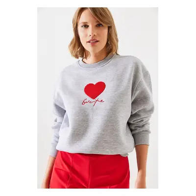 Bianco Lucci Women's Triple Thread Raised In Love Sweatshirt MBHS008