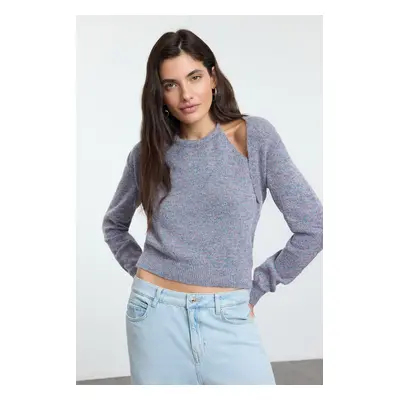 Trendyol Purple Crew Neck Gradient Bolero Knitwear Sweater