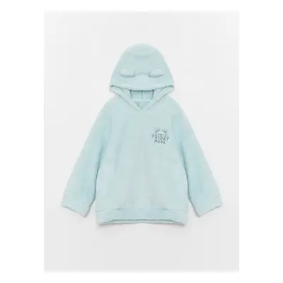 LC Waikiki Girls' Embroidered Long Sleeve Plush Hoodie