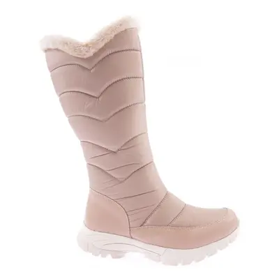 DGN Women's Furry Zippered Boots Nude