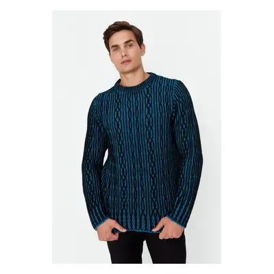 Trendyol Black Men's Regular Fit Crewneck Knitwear Knitwear Sweater