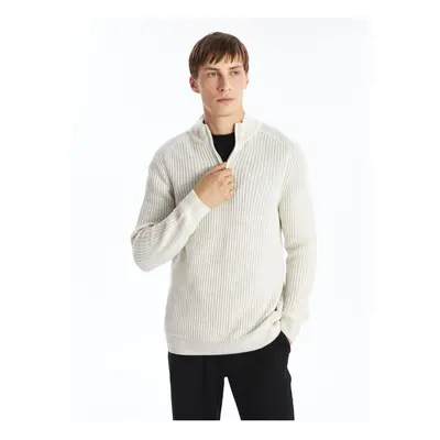 LC Waikiki Stand Collar Long Sleeve Men's Knitwear Sweater