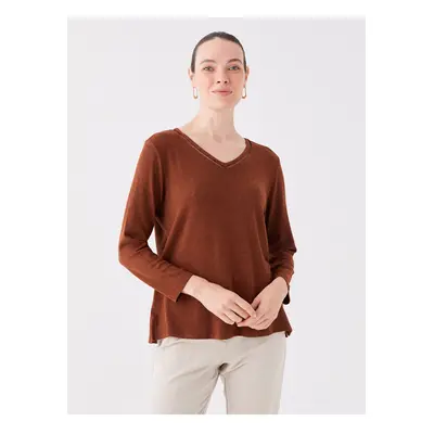 LC Waikiki V-Neck Plain Long Sleeve Women's Blouse