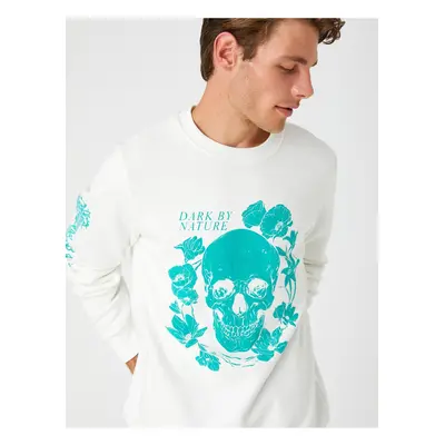 Koton Skull Printed Sweatshirt Crew Neck