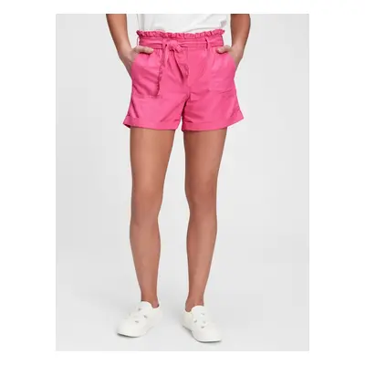 GAP Dětské kraťasy high-rise paperbag waist shorts - Holky