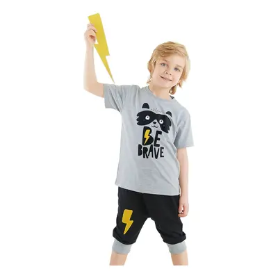 Denokids Raccoon Boy's Summer T-shirt Capri Shorts Set