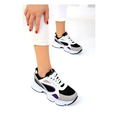 Soho Grey-Black-Purple Women's Sneakers