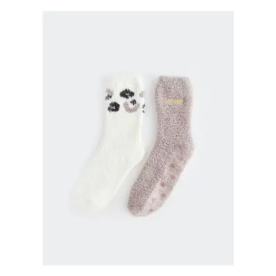 LC Waikiki LCW DREAM Women's Non-Slip Sole Patterned Socks 2-Pack