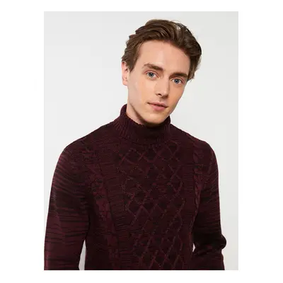 LC Waikiki Men's Turtleneck Long Sleeve Patterned Knitwear Sweater