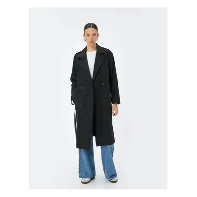 Koton Trench Coat Double Breasted Long Pocket