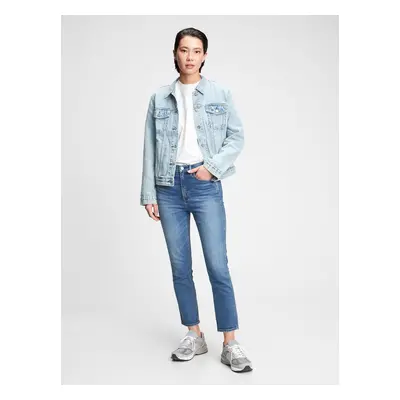 GAP Modré dámské džíny high rise cigarette jeans with secret smoothing pockets with W