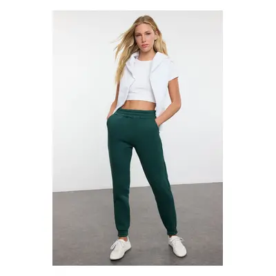 Trendyol Emerald Green*001 Emerald Green Basic Jogger Thick Inside Fleece Knitted Sweatpants