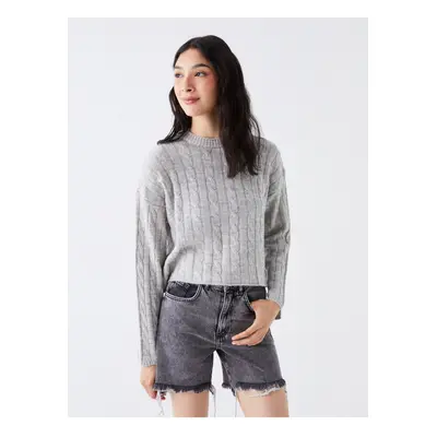 LC Waikiki Crew Neck Self-Patterned Long Sleeve Women's Knitwear Sweater